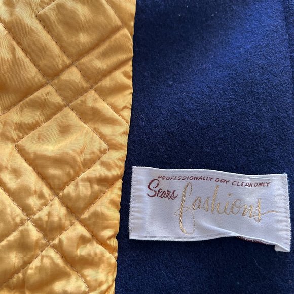 60's Navy Blue Pea Coat - Size Medium/Large -Sears - Picture 11 of 13